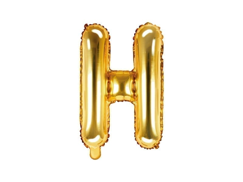 Balon foliowy, litera “H” na powietrze, złota, 35 cm Balony bez helu Szalony.pl - Sklep imprezowy