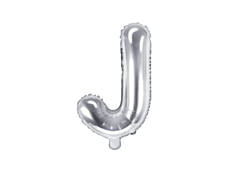 Balon foliowy litera “J” na powietrze, srebrna, 35cm Dekoracje imprezowe Szalony.pl - Sklep imprezowy