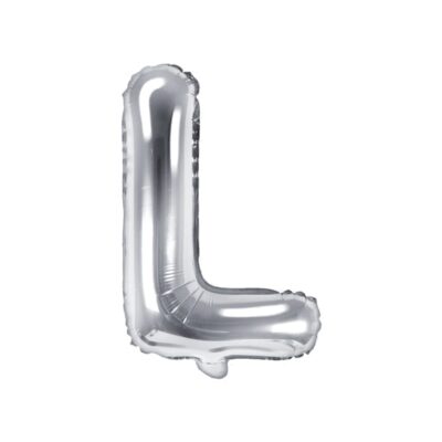 Balon foliowy litera “L” na powietrze, srebrna, 35cm Balony bez helu Szalony.pl - Sklep imprezowy
