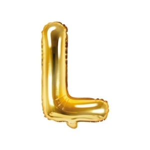 Balon foliowy litera “L” na powietrze, złota, 35cm Szalony.pl