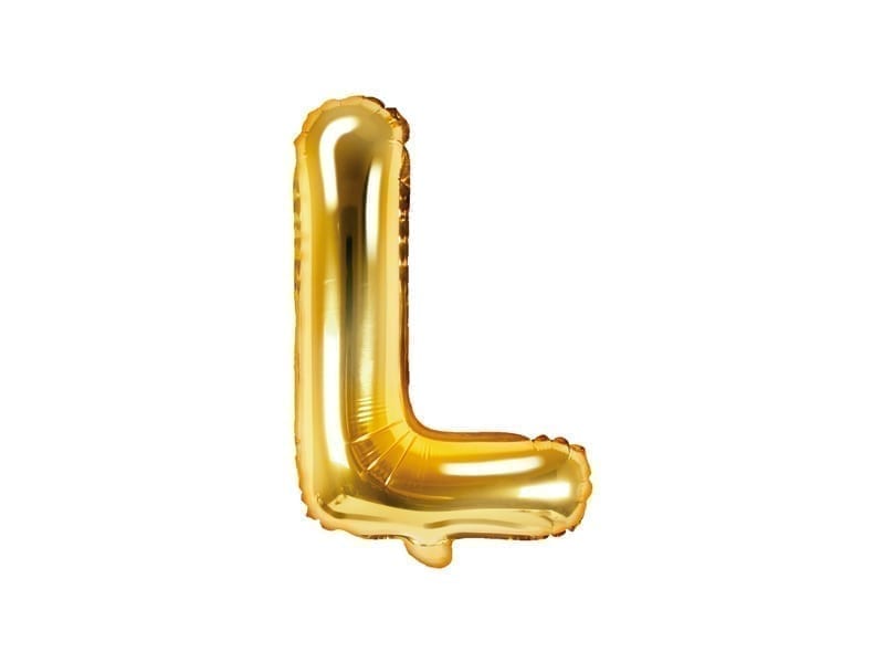 Balon foliowy litera “L” na powietrze, złota, 35cm Balony bez helu Sprawdź naszą ofertę. Sklep imprezowy Szalony.pl. 2