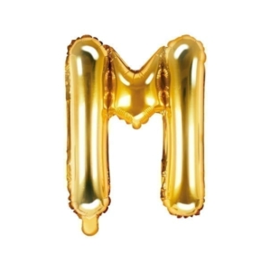 Balon foliowy, litera “M” na powietrze, złota, 35 cm Szalony.pl
