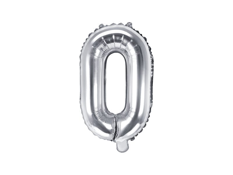 Balon foliowy litera “O” na powietrze, srebrna, 35cm Balony bez helu Szalony.pl - Sklep imprezowy