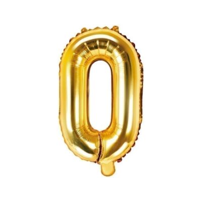 Balon foliowy, litera “O” na powietrze, złota, 35 cm Balony bez helu Szalony.pl - Sklep imprezowy