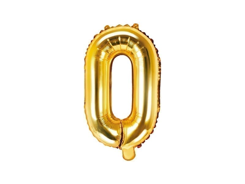 Balon foliowy, litera “O” na powietrze, złota, 35 cm Balony bez helu Szalony.pl - Sklep imprezowy 2
