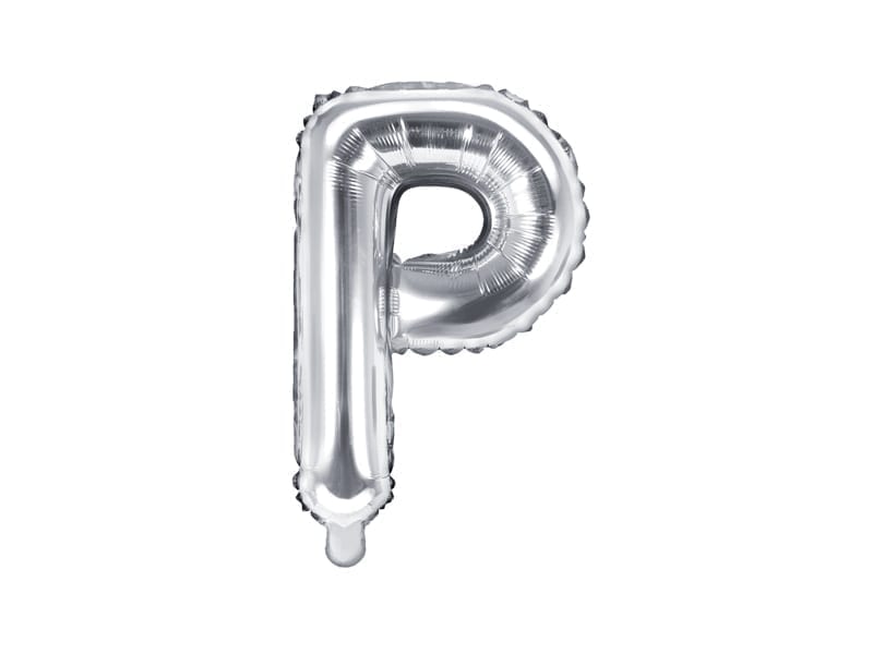 Balon foliowy litera “P” na powietrze, srebrna, 35cm Balony bez helu Szalony.pl - Sklep imprezowy