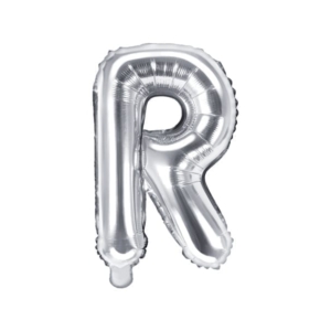 Balon foliowy litera “R” na powietrze, srebrna, 35cm Szalony.pl