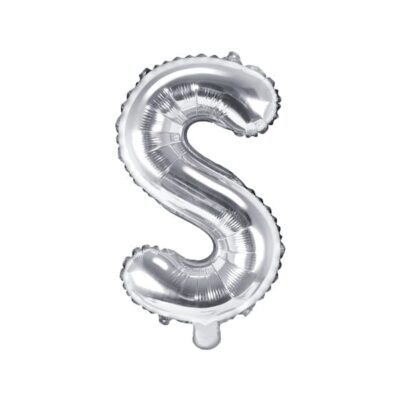 Balon foliowy litera “S” na powietrze, srebrna, 35cm Balony bez helu Szalony.pl - Sklep imprezowy