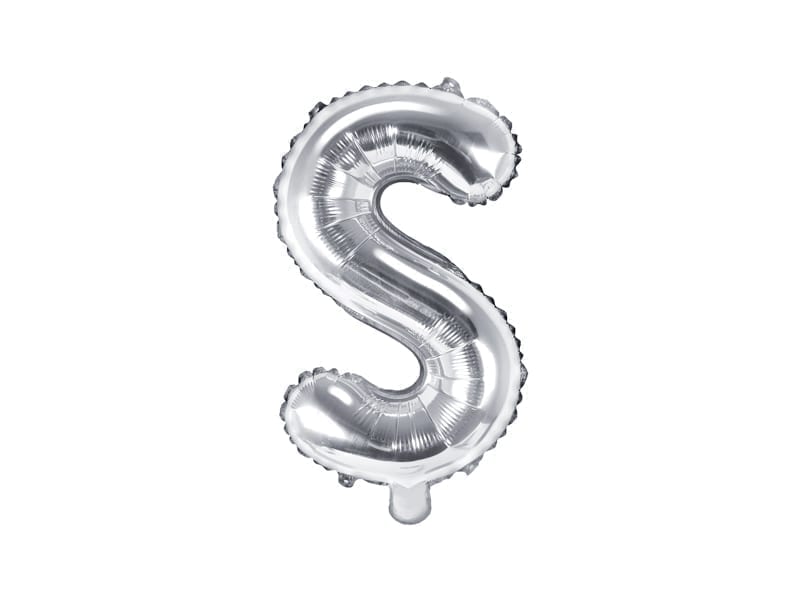Balon foliowy litera “S” na powietrze, srebrna, 35cm Balony bez helu Sprawdź naszą ofertę. Sklep imprezowy Szalony.pl. 4