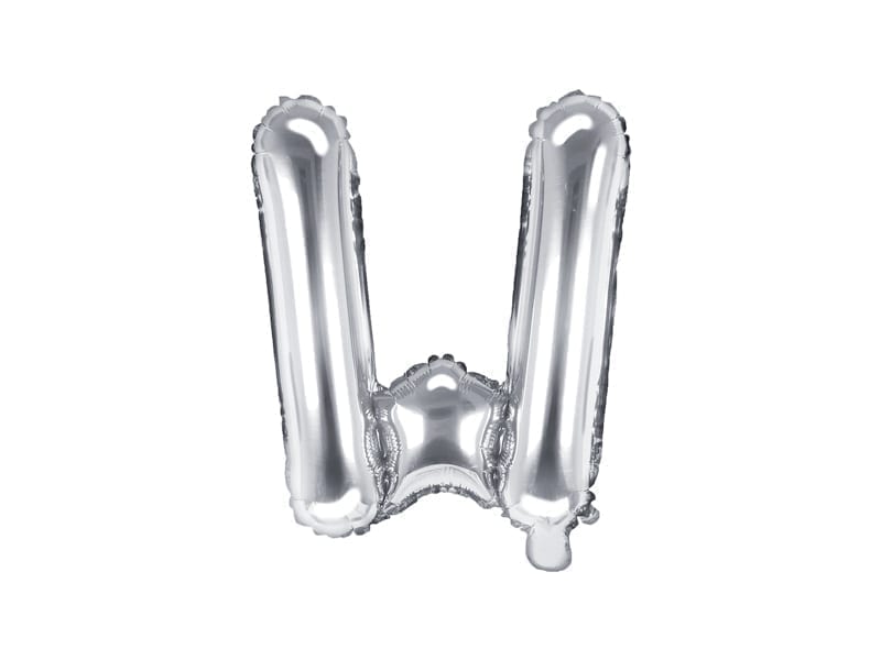 Balon foliowy litera “W” na powietrze, srebrna, 35cm Balony bez helu Sprawdź naszą ofertę. Sklep imprezowy Szalony.pl. 4
