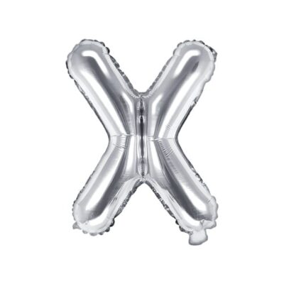 Balon foliowy litera “X” na powietrze, srebrna, 35cm Balony bez helu Szalony.pl - Sklep imprezowy