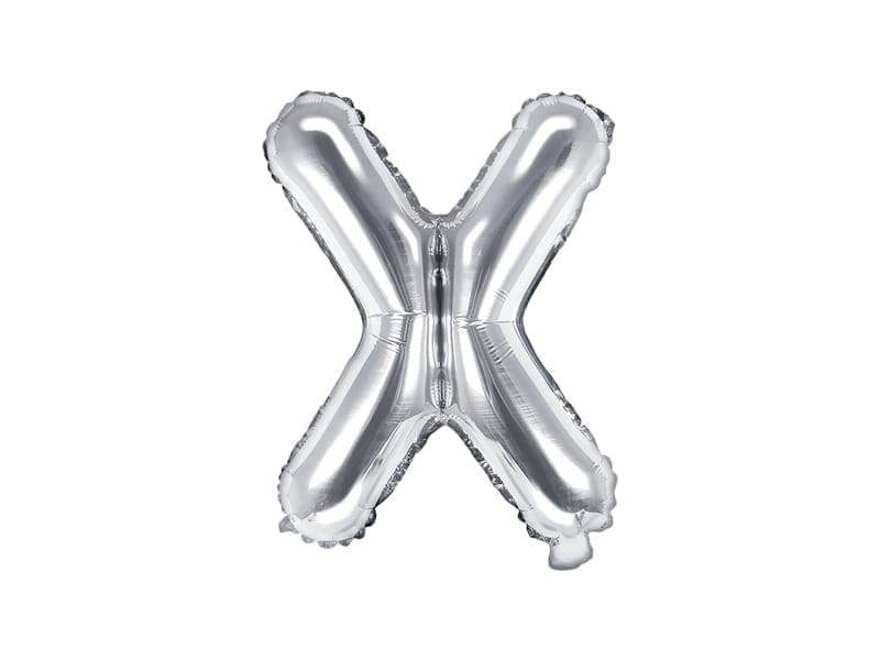 Balon foliowy litera “X” na powietrze, srebrna, 35cm Balony bez helu Sprawdź naszą ofertę. Sklep imprezowy Szalony.pl. 4