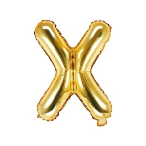 Balon foliowy, litera “X” na powietrze, złota, 35 cm Szalony.pl
