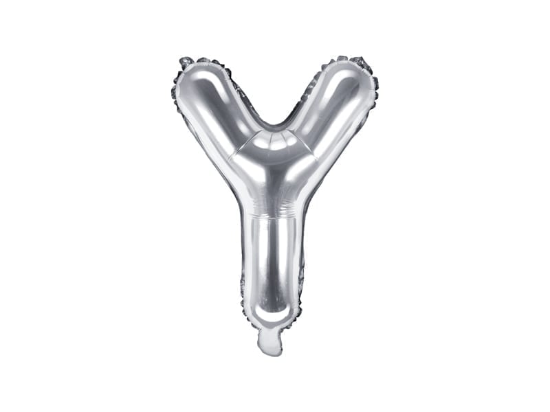 Balon foliowy litera “Y” na powietrze, srebrna, 35cm Balony bez helu Szalony.pl - Sklep imprezowy