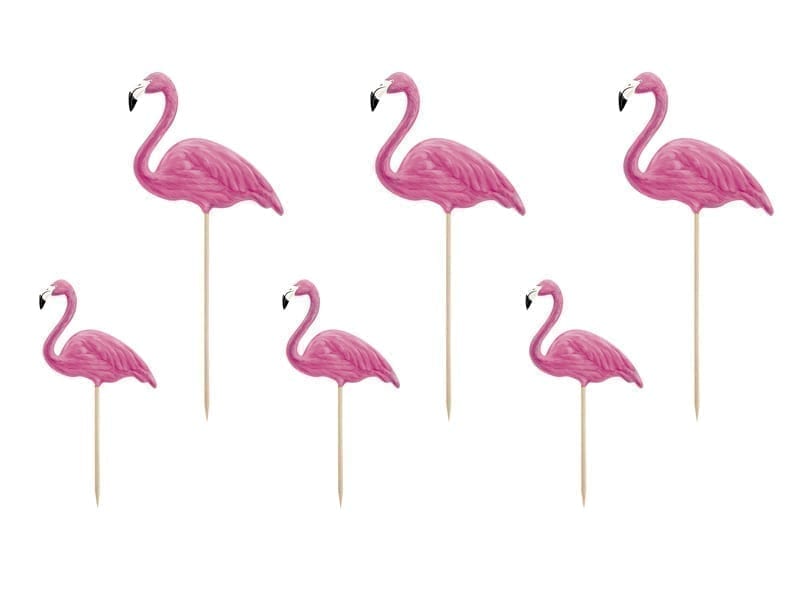 Topper na tort – Flamingi, 15-23,5cm, 6szt. Dekoracje imprezowe Sprawdź naszą ofertę. Sklep imprezowy Szalony.pl. 2