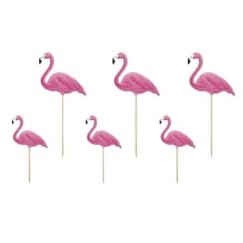 Topper na tort – Flamingi, 15-23,5cm, 6szt. – Dekoracje imprezowe – Szalony.pl