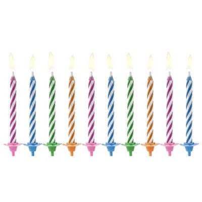 Świeczki urodzinowe – MAGICZNE, kolorowe, niegasnące, 10 szt. Dekoracje imprezowe Szalony.pl - Sklep imprezowy