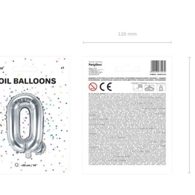 Balon foliowy litera “Q” na powietrze, srebrna, 35cm Balony bez helu Szalony.pl - Sklep imprezowy 7