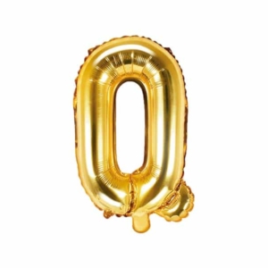 Balon foliowy, litera “Q” na powietrze, złota, 35 cm Szalony.pl