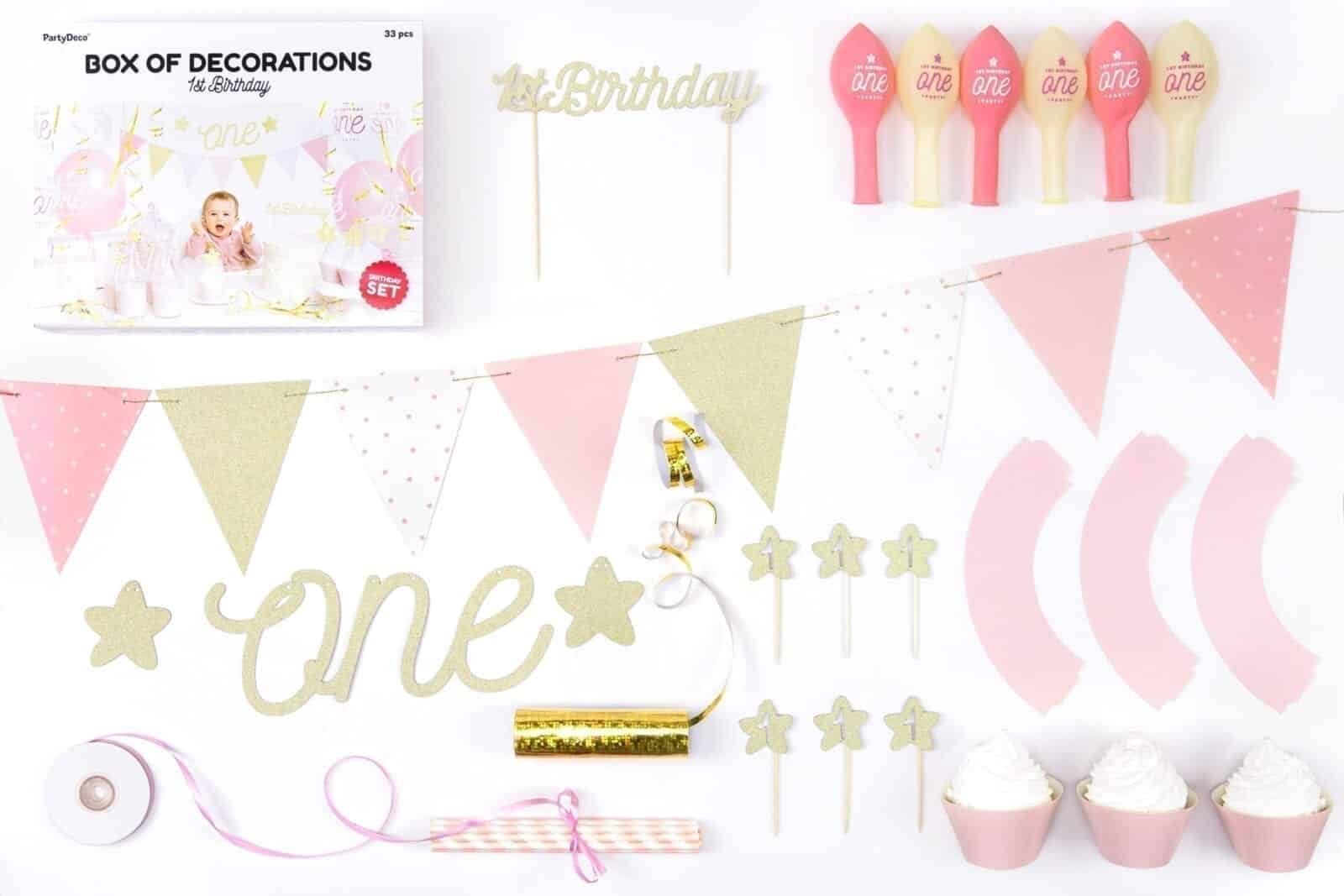 Zestaw dekoracyjny – 1 st birthday – Prezent na Roczek – Szalony.pl