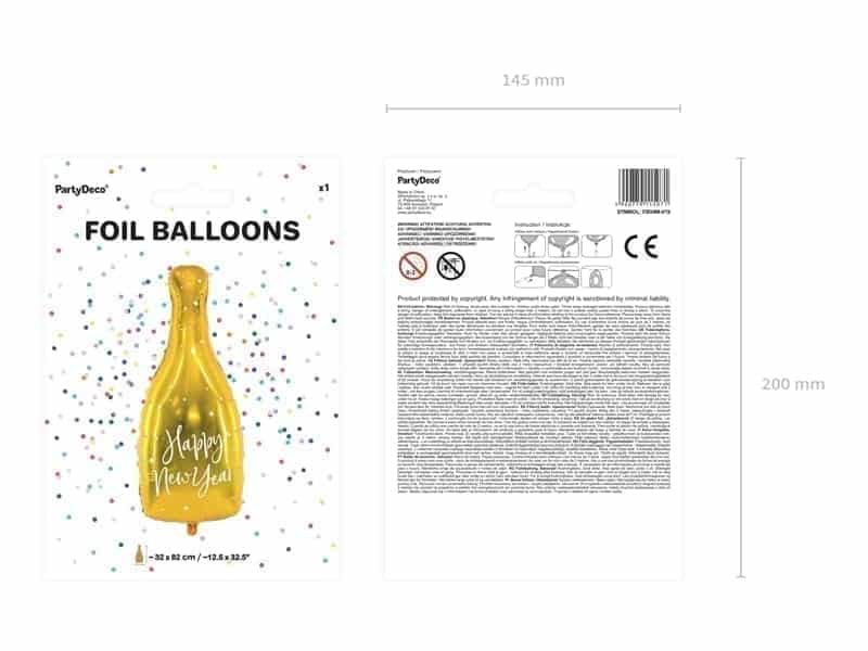 Balon z helem: Butelka szampana “Happy New Year” Foliowe balony z helem Sprawdź naszą ofertę. Sklep imprezowy Szalony.pl. 6