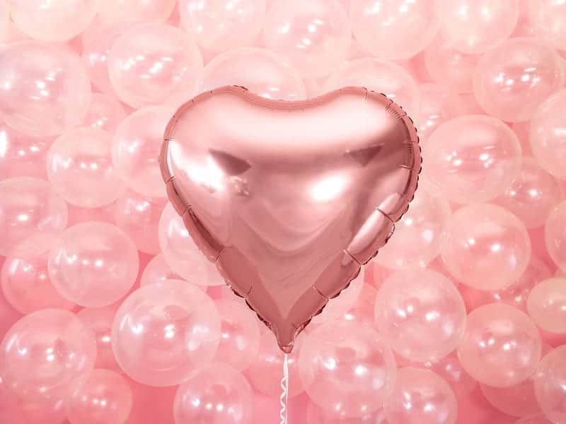 Balon z helem: Serce XXL, złoty-róż, 61 cm Balony dla Zakochanych Sprawdź naszą ofertę. Sklep imprezowy Szalony.pl. 3