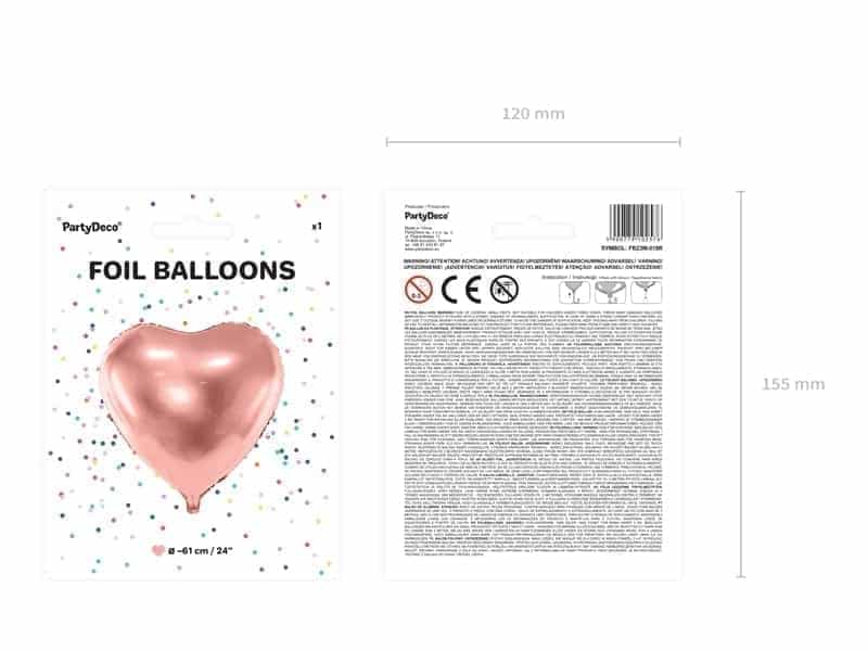 Balon z helem: Serce XXL, złoty-róż, 61 cm Balony dla Zakochanych Sprawdź naszą ofertę. Sklep imprezowy Szalony.pl. 5