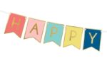 Baner "Happy Birthday", kolorowy, 15x175 cm. Szalony.pl - Sklep imprezowy.