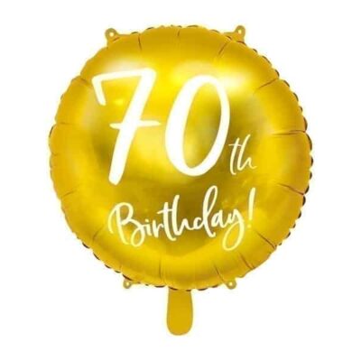 Balon bez helu: 70th Birthday, złoty, 18″ Balony bez helu Szalony.pl - Sklep imprezowy