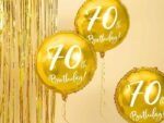 Balon bez helu: 70th Birthday, złoty, 18". Szalony.pl - Sklep imprezowy.
