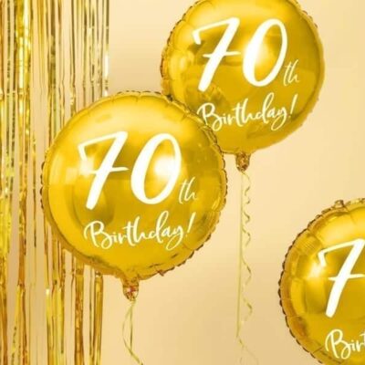 Balon bez helu: 70th Birthday, złoty, 18″ Balony bez helu Szalony.pl - Sklep imprezowy 10