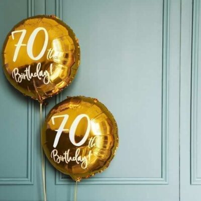 Balon bez helu: 70th Birthday, złoty, 18″ Balony bez helu Szalony.pl - Sklep imprezowy 9