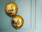 Balon bez helu: 90th Birthday, złoty, 18"