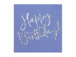Serwetki, Happy birthday, granatowy, 33x33cm, 20szt.