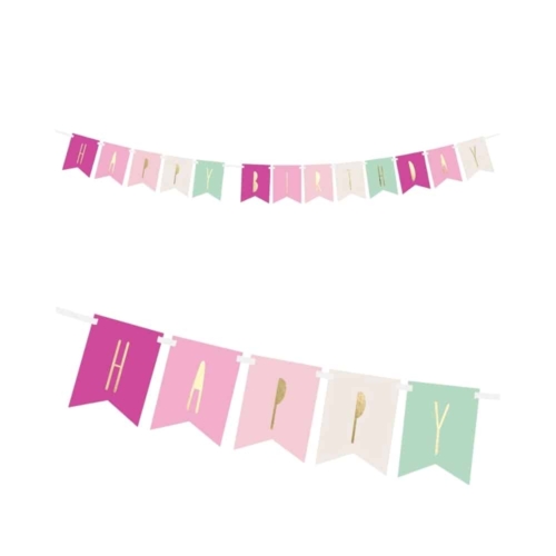 Baner “Happy Birthday”, różowy, 11,5×140 cm Banery Sprawdź naszą ofertę. Sklep imprezowy Szalony.pl. 5