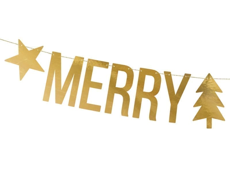 Baner – Merry Christmas, złoty, 10,5x150cm Banery Sprawdź naszą ofertę. Sklep imprezowy Szalony.pl. 5