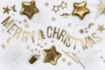 Baner - Merry Christmas, złoty, 10,5x150cm
