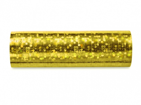 Serpentyna – złota, holograficzna, 380 cm Dekoracje imprezowe Szalony.pl - Sklep imprezowy