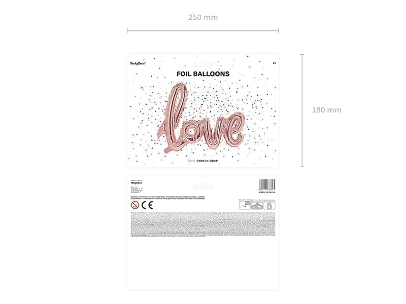Balon foliowy “LOVE”, 73x59cm, różowe-złoto Balony bez helu Sprawdź naszą ofertę. Sklep imprezowy Szalony.pl. 3