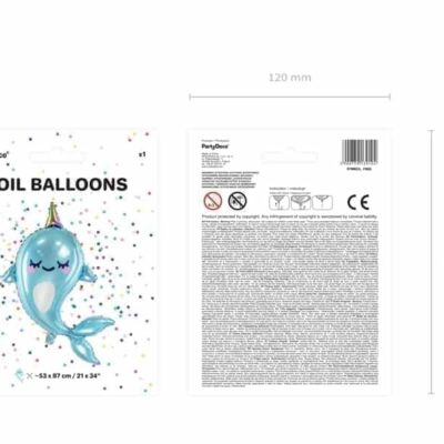 Balon bez helu: Narwal, 53x87cm Balony bez helu Szalony.pl - Sklep imprezowy 7
