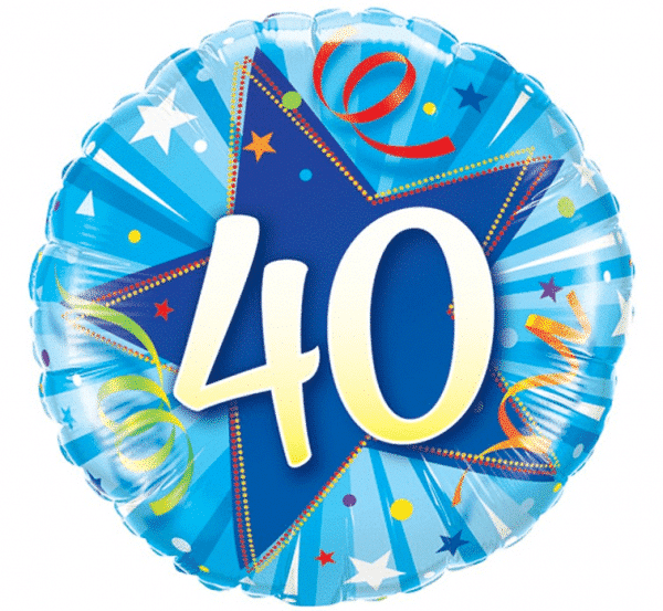 Balon foliowy – 40 lat – niebieski, “STAR”, 18″ Balony bez helu Sprawdź naszą ofertę. Sklep imprezowy Szalony.pl. 2