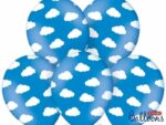 Balon bez helu: Chmurki, Pastel Corn. Blue, 30cm