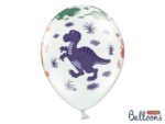 Balon bez helu: Dinozaury, Pastel Pure White, 30cm