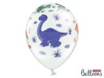 Balon bez helu: Dinozaury, Pastel Pure White, 30cm