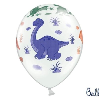 Balon bez helu: Dinozaury, Pastel Pure White, 30cm Balony bez helu Szalony.pl - Sklep imprezowy