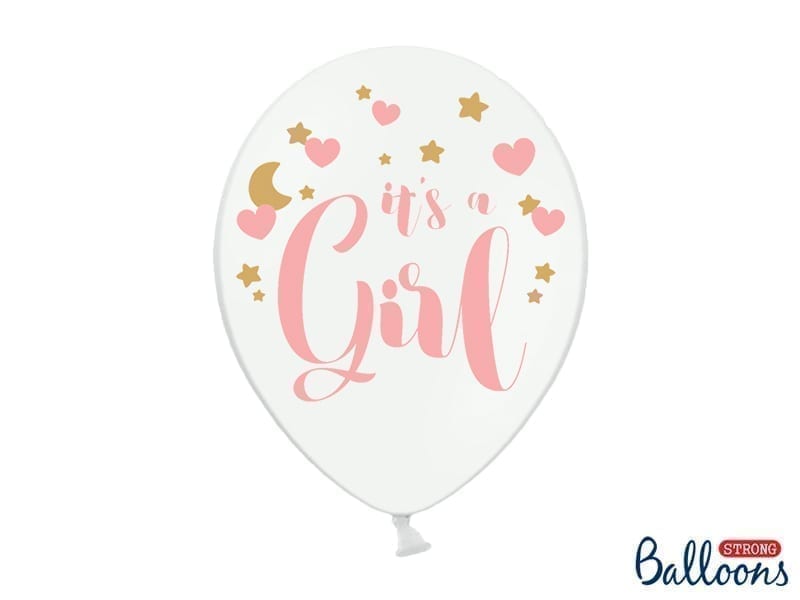 Balon bez helu: It’s a Girl, P. Pure White, 30cm Balony bez helu Szalony.pl - Sklep imprezowy