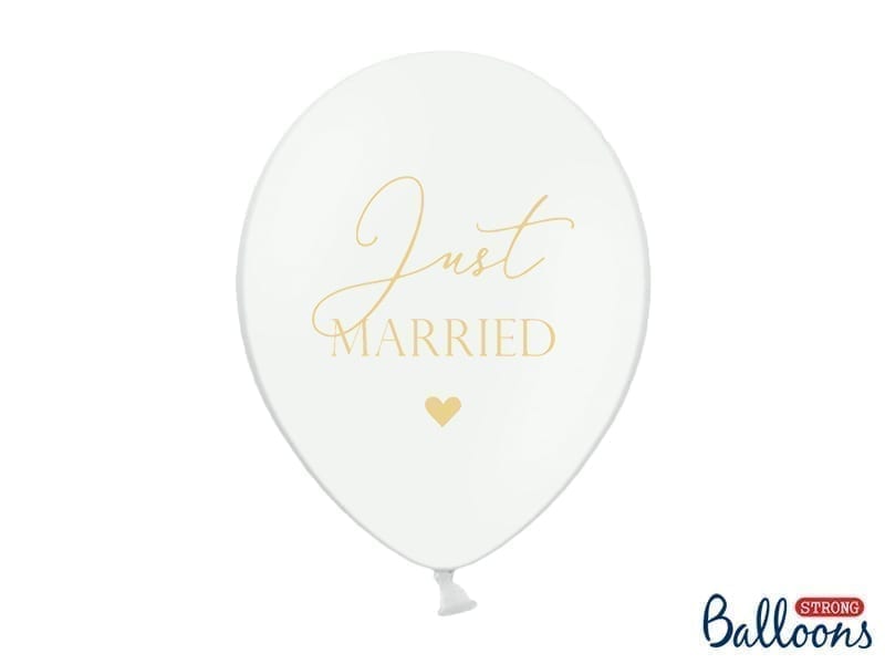Balon bez helu: Just Married, P. Pure White, 30cm Balony bez helu Sprawdź naszą ofertę. Sklep imprezowy Szalony.pl. 4