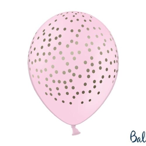 Balon bez helu: Kropki, Pastel Baby Pink, 30cm