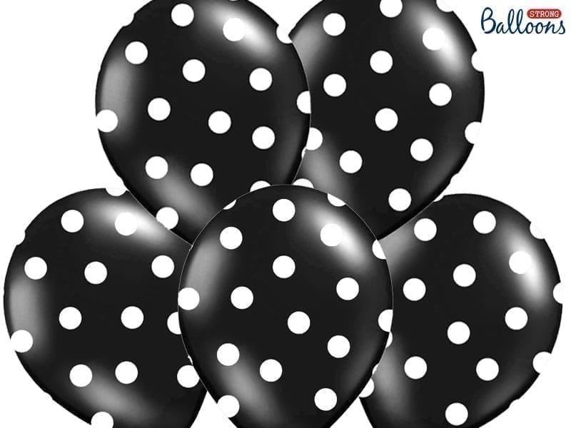 Balon bez helu: Kropki białe, Pastel Black, 30cm Balony bez helu Sprawdź naszą ofertę. Sklep imprezowy Szalony.pl. 5