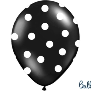 Balon bez helu: Kropki białe, Pastel Black, 30cm Balony bez helu Sprawdź naszą ofertę. Sklep imprezowy Szalony.pl.